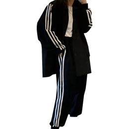SKLS051  Custom-made loose mid-length suit design sense of sports style striped long-sleeved suit jacket women's sports jacket   sports blazer SKLS051  Custom-made loose mid-length suit design sense of sports style striped long-sleeved suit jacket women's sports jacket   sports blazer